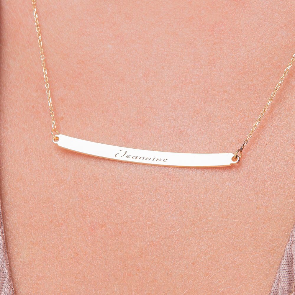Curved Name Plate Necklace-2