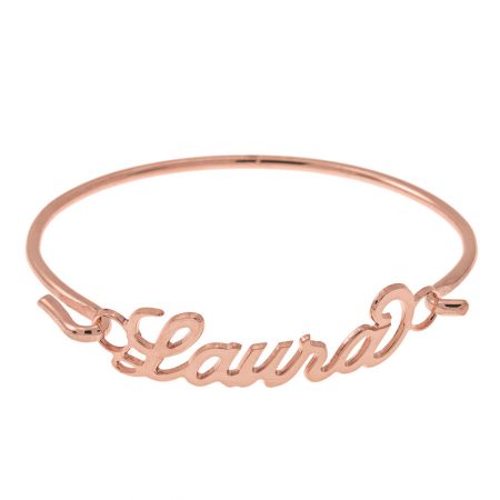 Cut Out Carrie Bangle in 18K Rose Gold Plating