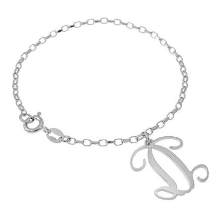 Dangling Monogram Bracelet in 925 Sterling Silver