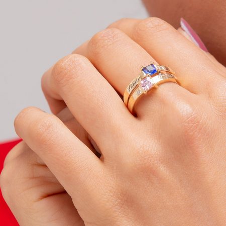Double Birthstone Promise Ring-2