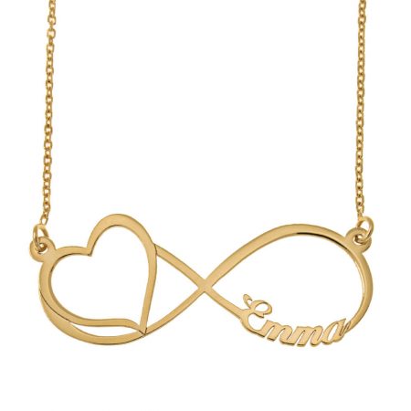 Engraved Infinity Name Necklace in 18K Gold Plating