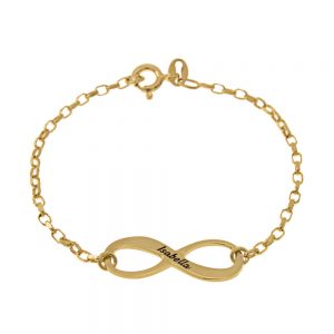 Engraved infinity Bracelet gold