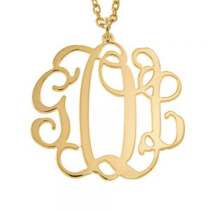 Hanging Monogram Necklace gold
