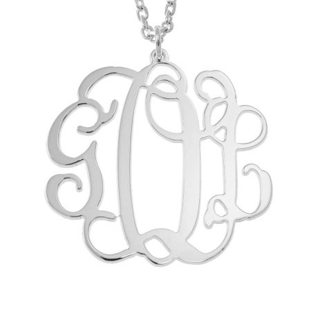 Personalized Hanging Monogram Necklace in 925 Sterling Silver