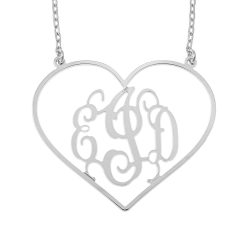 Personalized Heart Shape Monogram Necklace