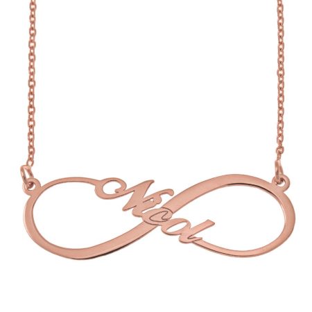 Infinity One Direction Necklace in 18K Rose Gold Plating