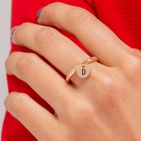 Initial Disc Charm Ring-2