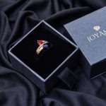 Inlay Double Heart Birthstone Promise Ring-1