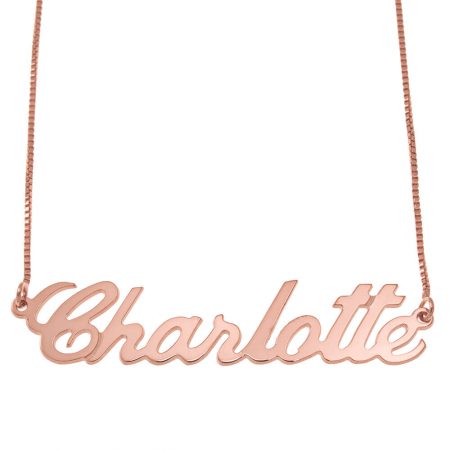 Charlotte Name Necklace in 18K Rose Gold Plating