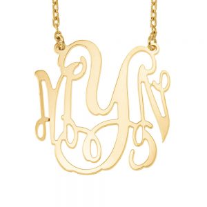 Large Monogram Necklace gold