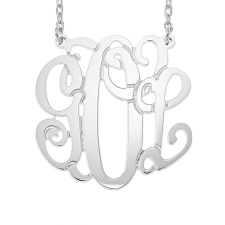 Monogram Pendant Necklace in 925 Sterling Silver