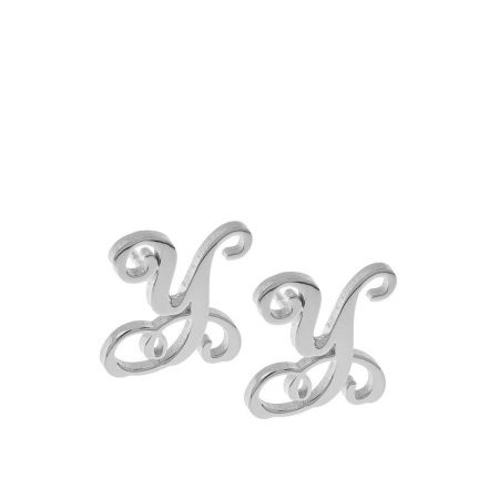 Monogram Stud Earrings in 925 Sterling Silver