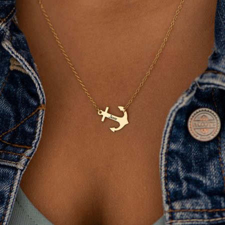 Womens Anchor Necklace-1