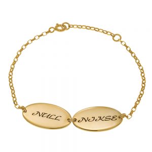 Oval Design Mom Bracelet With Kids Names gold