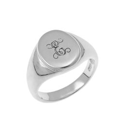 Oval Signet Ring with Monogram