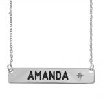 Personalized Bar Necklace with Birthstone