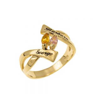 Personalized Birthstones Ring gold