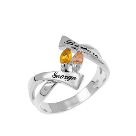 Personalized Birthstones Ring in 925 Sterling Silver