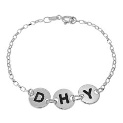 Personalized Initial Disc Bracelet