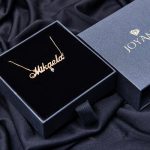Small Classic Box Name Necklace with Pearl-3
