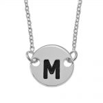 Small Initial Disc Pendant Necklace
