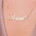 Name Necklace with Star & Birthstone-2