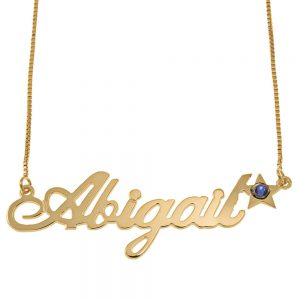 Star Classic Box Name Necklace gold