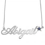 Name Necklace with Star & Birthstone