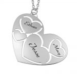 Heart Necklace Engraved Names