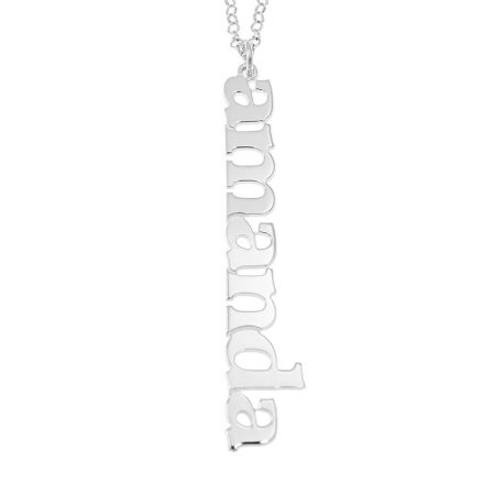 Vertical Design Name Necklace in 925 Sterling Silver