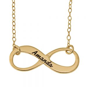 Vintage Name Infinity Necklace gold
