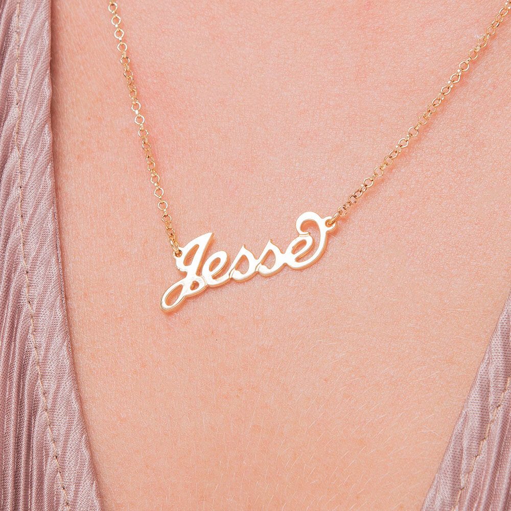 Personalized Carrie Name Necklace with Rolo Chain-2