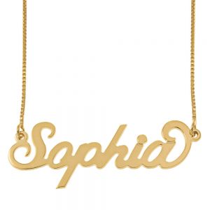 Carrie Name Necklace with Box Chain gold