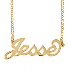 Carrie Name Necklace with Rolo Chain gold