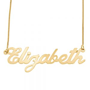 Carrie Style Box Name Necklace gold