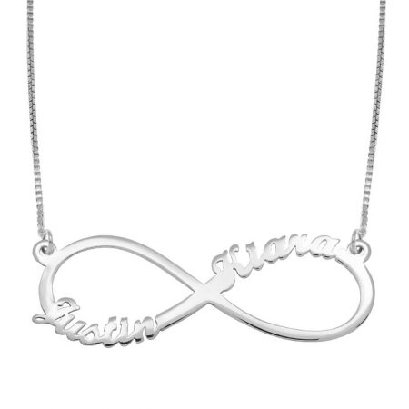 DXYAN 925 Sterling Silver Personalized Eternal Infinity Name Necklace Custom Made with 2 Names