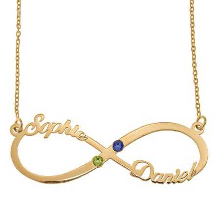Infinity Birthstone Necklace in 18K Gold Plating