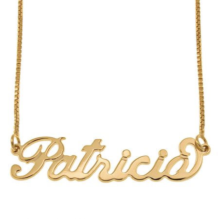 Carrie Name Necklace in 18K Gold Plating