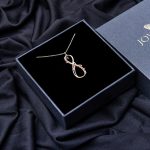 Vertical Infinity Name Necklace with Birthstones-4