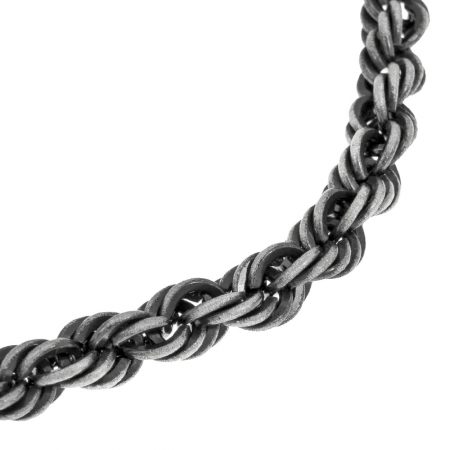 Matte Rope Bracelet for Men-2 in 925 Sterling Silver