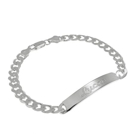 Buy Sterling Silver Solid Mens Identity Curb Bracelet Online in India - Etsy