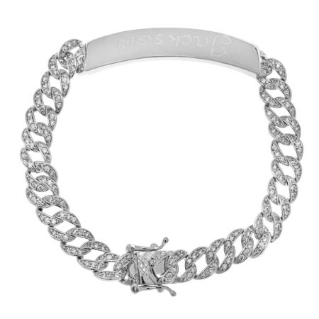 Men's Bar Name Bracelet-1 in 925 Sterling Silver