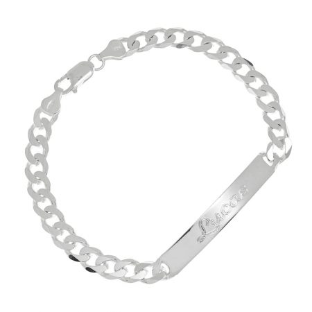 Men's ID Gourmette Bracelet-1 in 925 Sterling Silver
