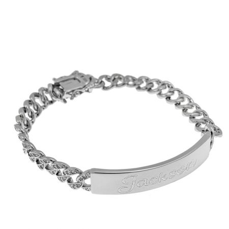Men’s Bar Name Bracelet in 925 Sterling Silver