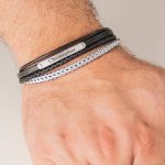 Braided Leather and Stainless Steel Bracelet for Men-6