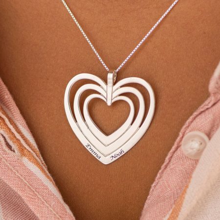Engraved Family Heart Necklace-2