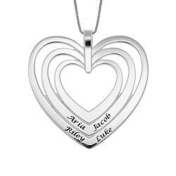 Engraved Family Heart Necklace