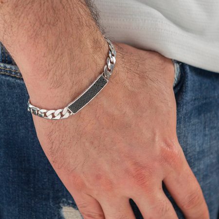 Inlay Gourmette Bracelet For Men-3