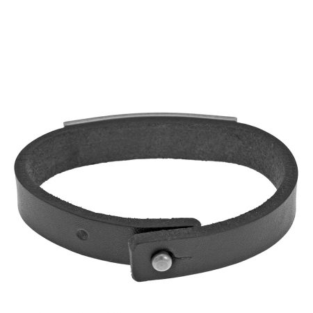 Personalized Leather Bracelet with Stainless Steel-1 in 316 Stainless Steel