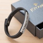 Personalized Leather Bracelet with Stainless Steel-6